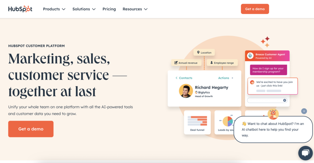 HubSpot CRM for marketing